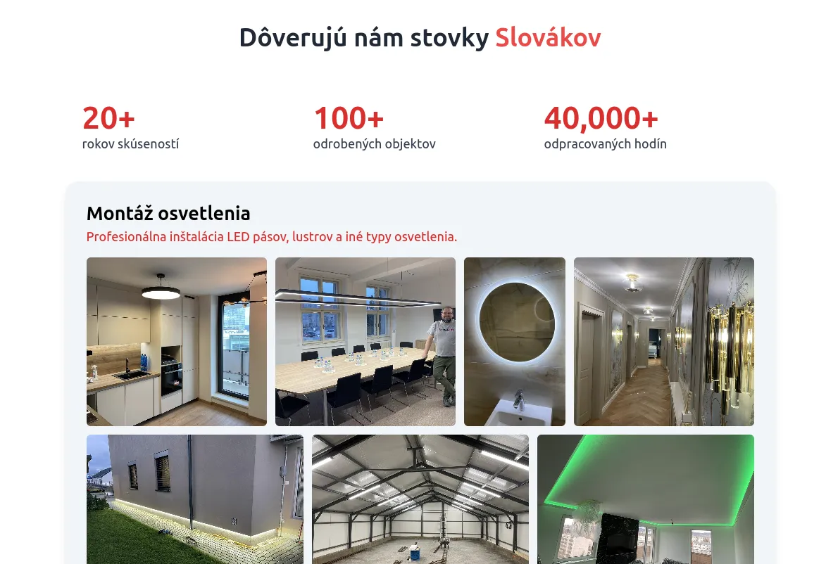 Budgetové a prezentačné weby – ukážka 2