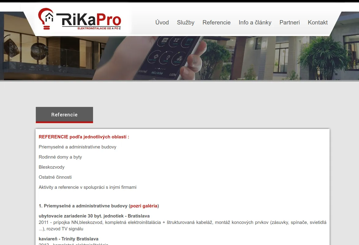 Budgetové a prezentačné weby – ukážka 3